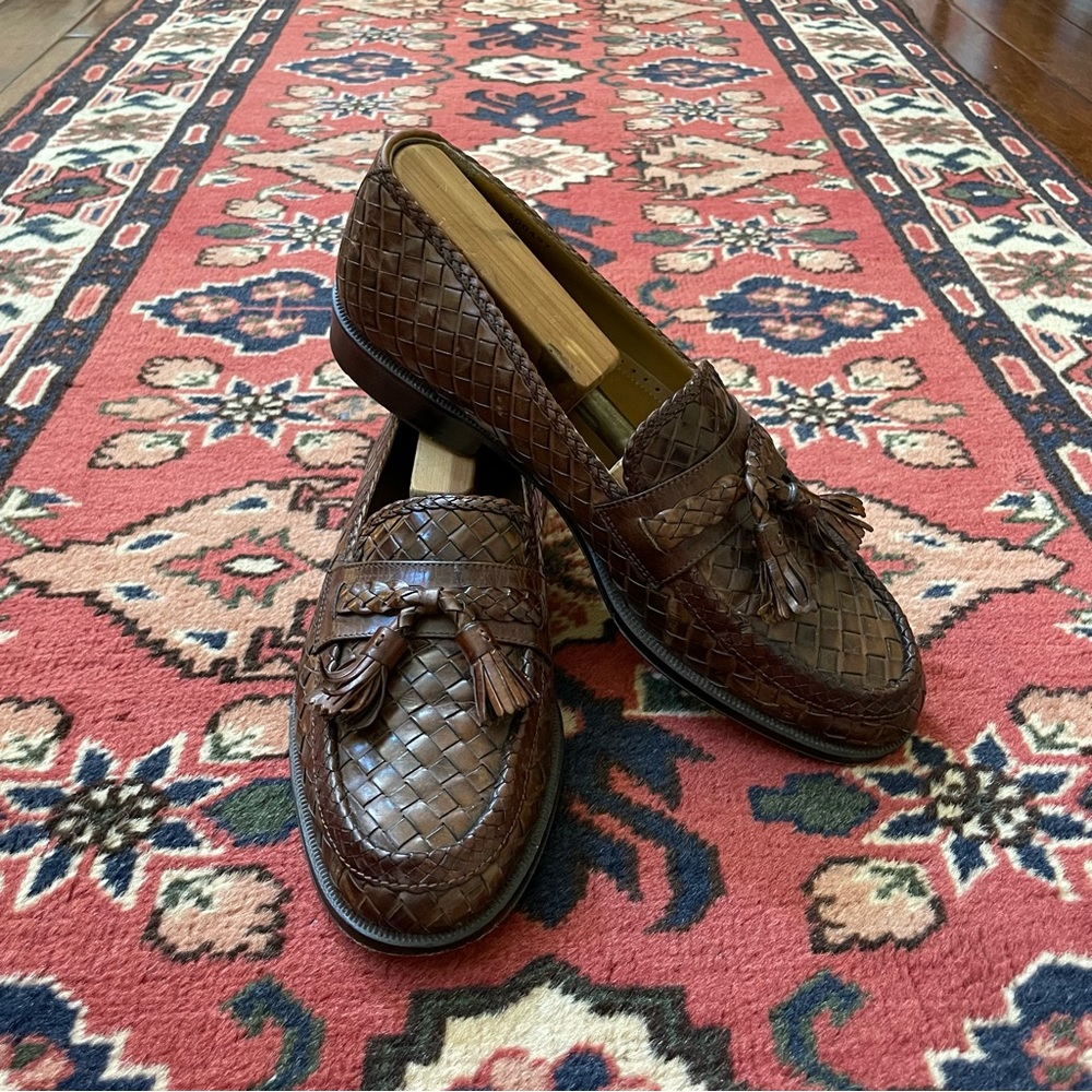 Magnanni Woven Leather Tassel Loafers